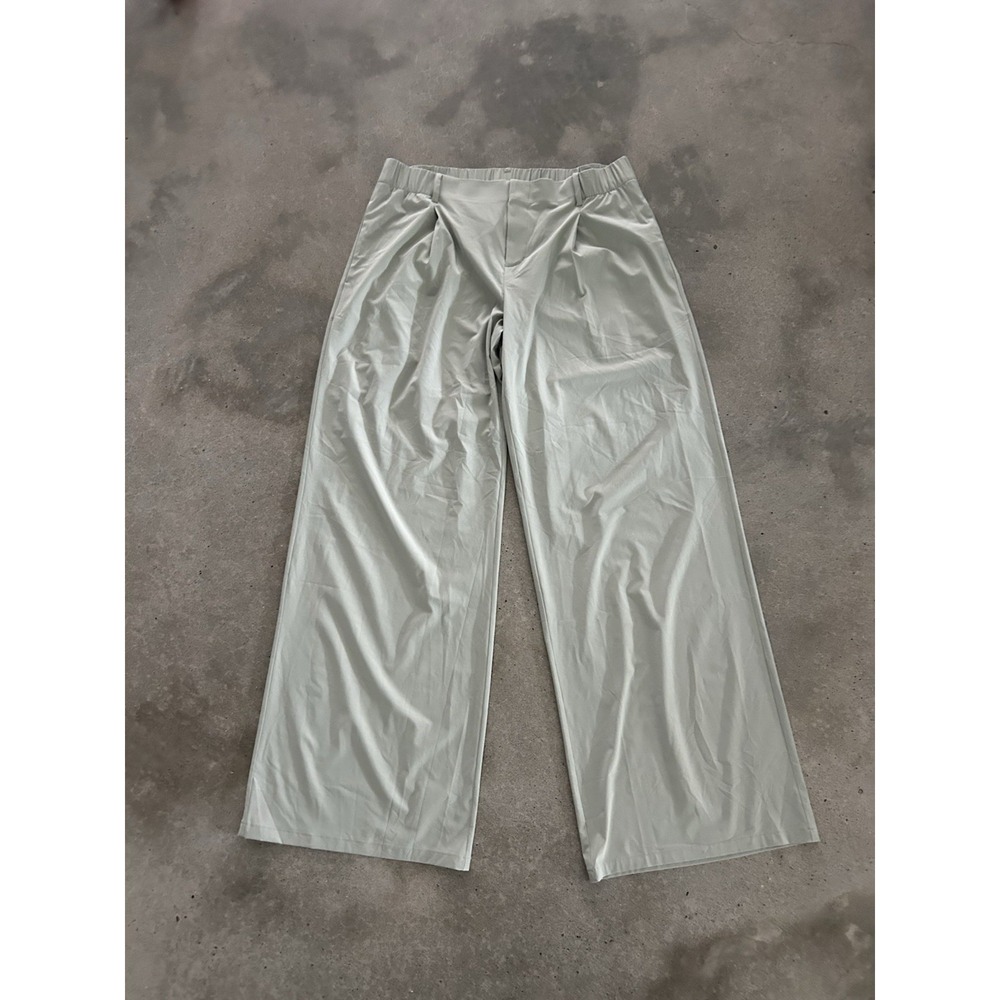 Vuori Villa Wideleg Wide Leg Trousers Pants Sweet Pea Green Sz Large Tall